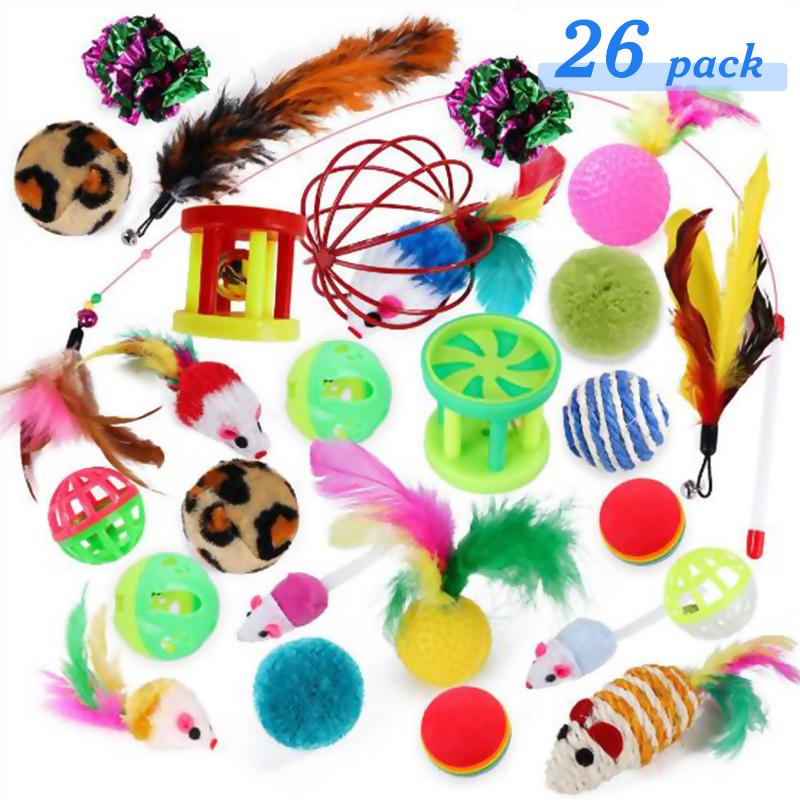 

Cat Toy Feather Variety Pet Set Interactive Ball Teeth Grinding Toys Funny Plush
