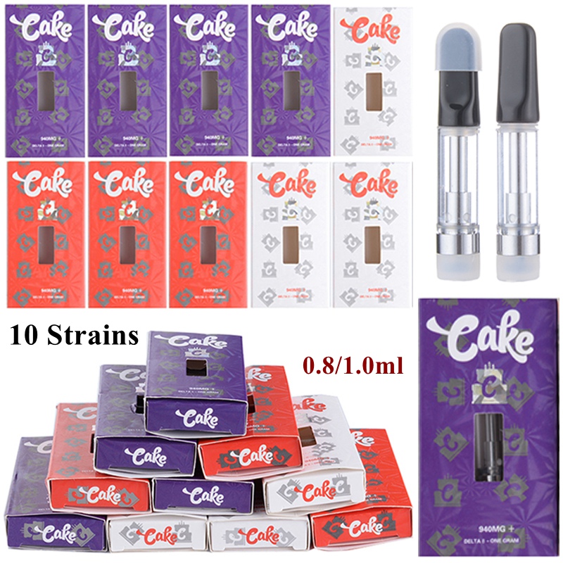 

Cake Atomizers Vape Pen Cartridges Packaging E Cigarettes 0.8ml 1ml Ceramic Coil Carts 510 Thread Thick Oil Wax Device Kits TH205 Vaporizer