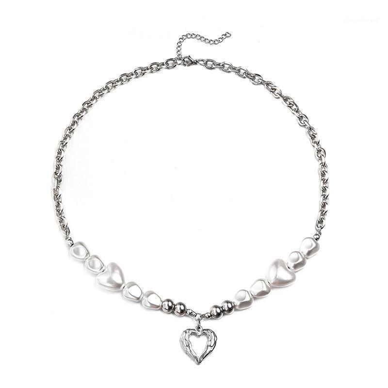 

Chains Fashion Simple Men And Women Hip Hop Cold Love Pendant Round Bead Necklace Stainless Steel