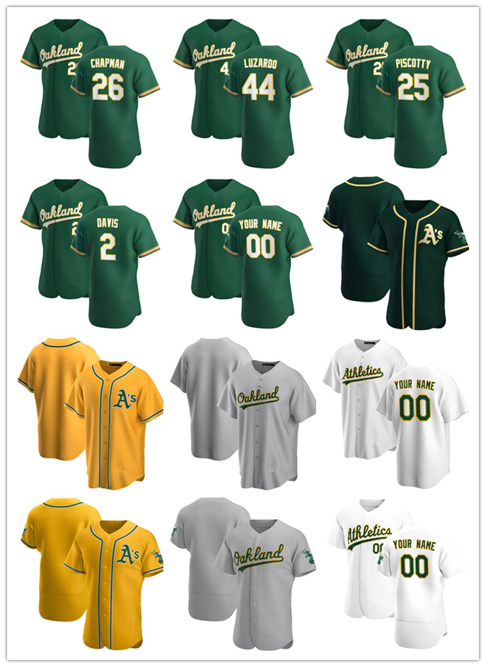 

Custom Jersey Mens women Youth Oakland Athletics 26 Matt Chapman 44 Jesus Luzardo 25 Stephen Piscotty 2 Khris Davis, Blue;black