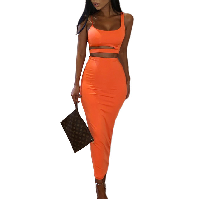 

Two Piece Set Women Sexy Party Club Skirt set Elegant Bandage Crop Top Dress set Solid Colour Streetwear Ladies, Black;gray