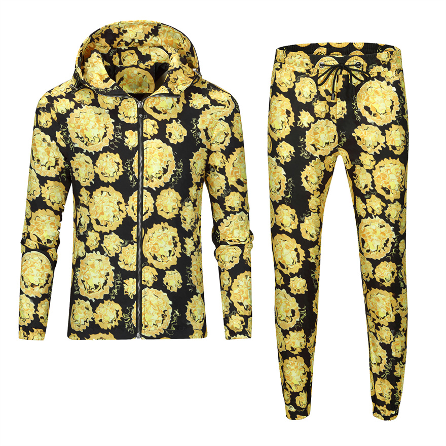 

2021 Designer mens fashion tracksuits Classic popular printing two pieces outfits Men's Tracksuit Sweat Suits Sports Suit Men Hoodies Jackets Jogger Sporting sets