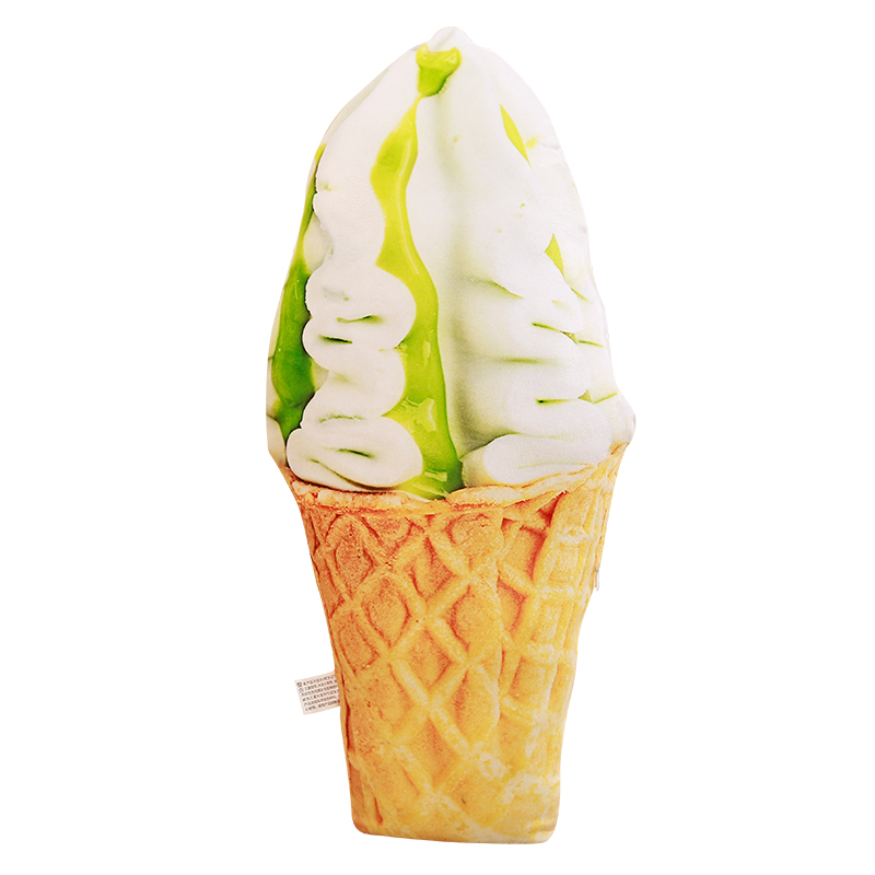

Balls Strawberry Matcha Cone Ice Cream Plush Pillow Lifelike Huggable Kids Summer Food Pillow Sofa Chair Ice Cream Throw Pillow