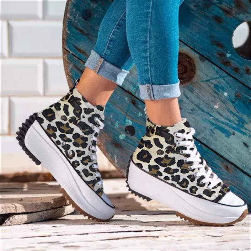 

Women's Shoes Fashion Casual Trend Solid Color Canvas High-top Thick-soled Comfortable All-match Sneakers 6KF112, Red