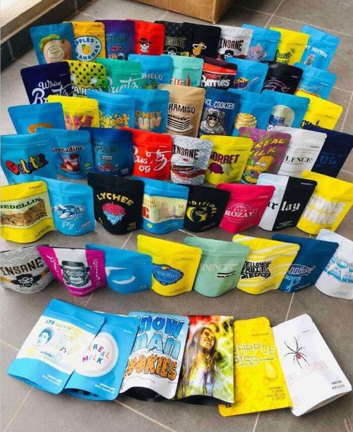 

2021 45 Types Cookies Bag 3.5G 1 8 California Medellin YA HAMI LondonChello Pineapple Packaging Mylar Runtz Bags Wholesale