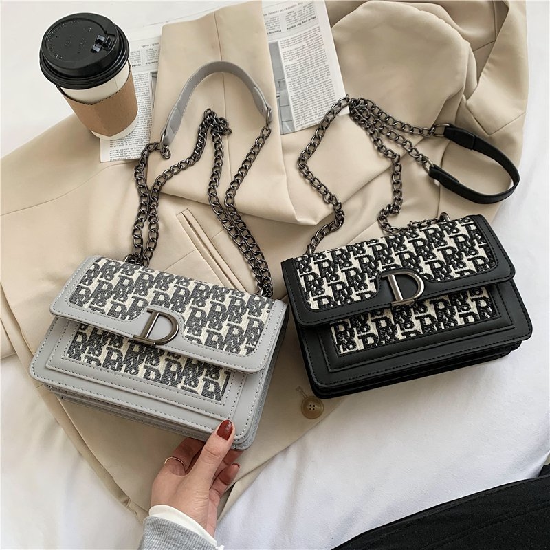 

Design bag 2021 New s Bag 2021 new fashion brand net Hongyang temperament messenger small square women's chain shoulder bag, Black