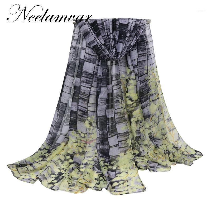 

Scarves Women Europe Floral Long Shawl Female The Geometric Sunscreen Wraps Soft Flowers Autumn Winter Scarf, Blue;gray
