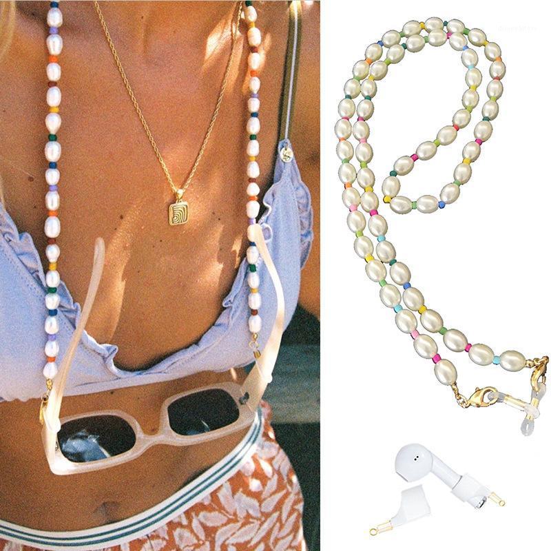 

Chains 2021 Trend Ins Trendy Colorful Beads Pearl Necklace Mask Chain Glasses Earbuds Wireless Headphone Anti-lost Strap Lanyard
