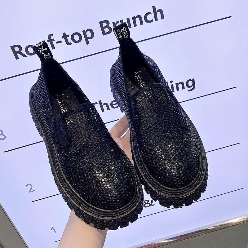 

Spring And Summer Hollow Mesh Women's Sandals Personality Transparent Thick-soled Shallow Mouth Boots Ankle, Black