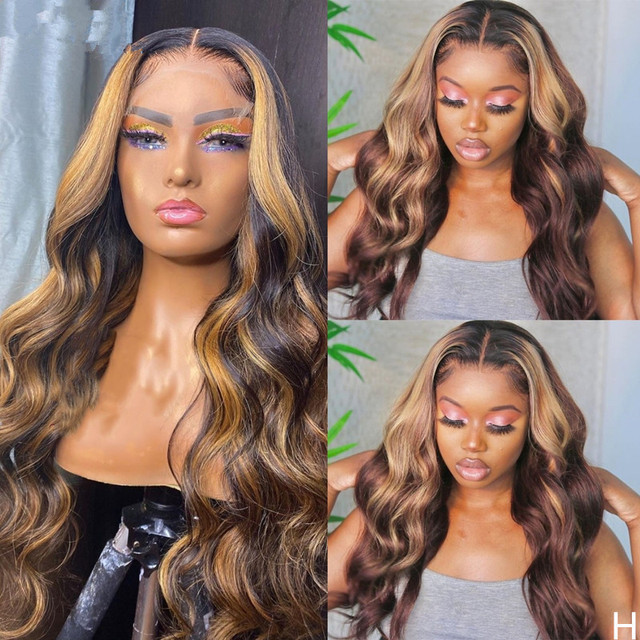 

Human Hair Wigs 24 inches 60cm Black and brown gradient long curly rose mesh headgear, Dark brown