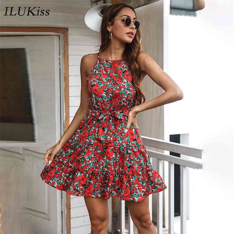 

Summer Spaghetti Strap Women Mini Dress Fashion Clothing Sexy Strapless Sashes Floral Print Dresses Casual Elegant Vestidos 210630, Purple