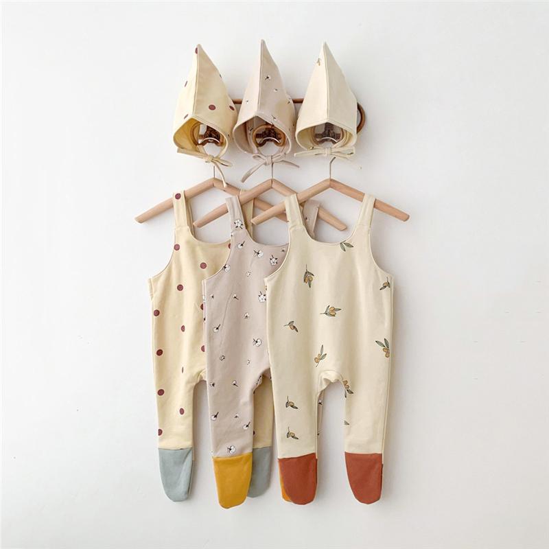 

Footies 2Pcs Born Baby Boy Girl Clothes With Hat Spring Footed Romper Cotton Pajamas Infant Jumpsuit Outfits, Blue