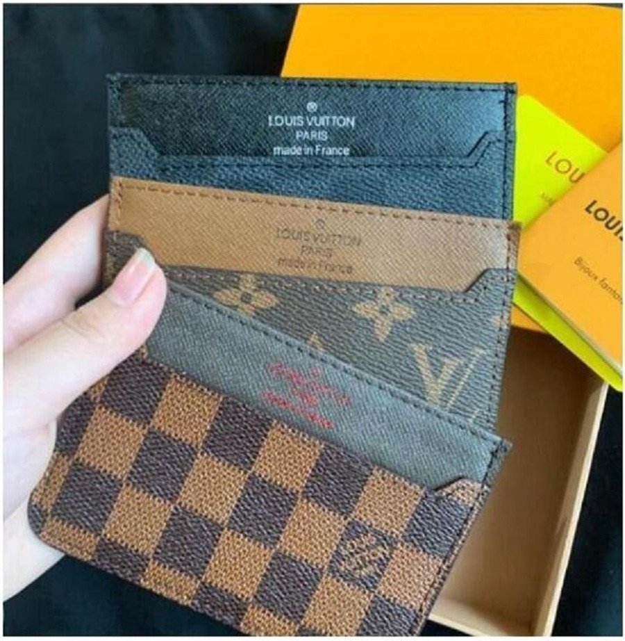 

High Quality LV LOUIS Bag VITTON Men Women Credit Card Holder Classic Mini Bank Holders Small Slim Wallet 2021, Red;black