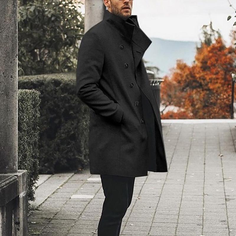 

Men' Jackets Coats Men Trench Jacket Casual Long Windbreaker BlenDS Coat