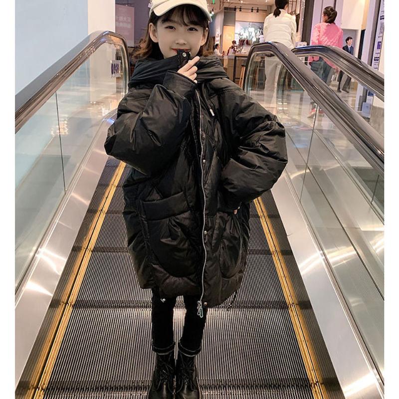 

Down Coat Winter Girls Hooded Fahion Thicken Warm Parkas Baby Girl Jackets Coats Kids Outerwear Clothes Parka Age For 6-14Years, Blue;gray