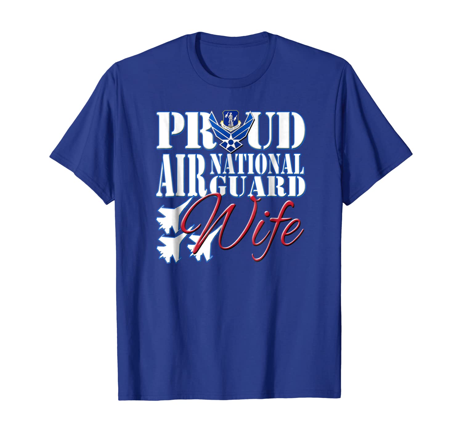 

Proud Air National Guard Wife Shirt Air Force Military, White;black
