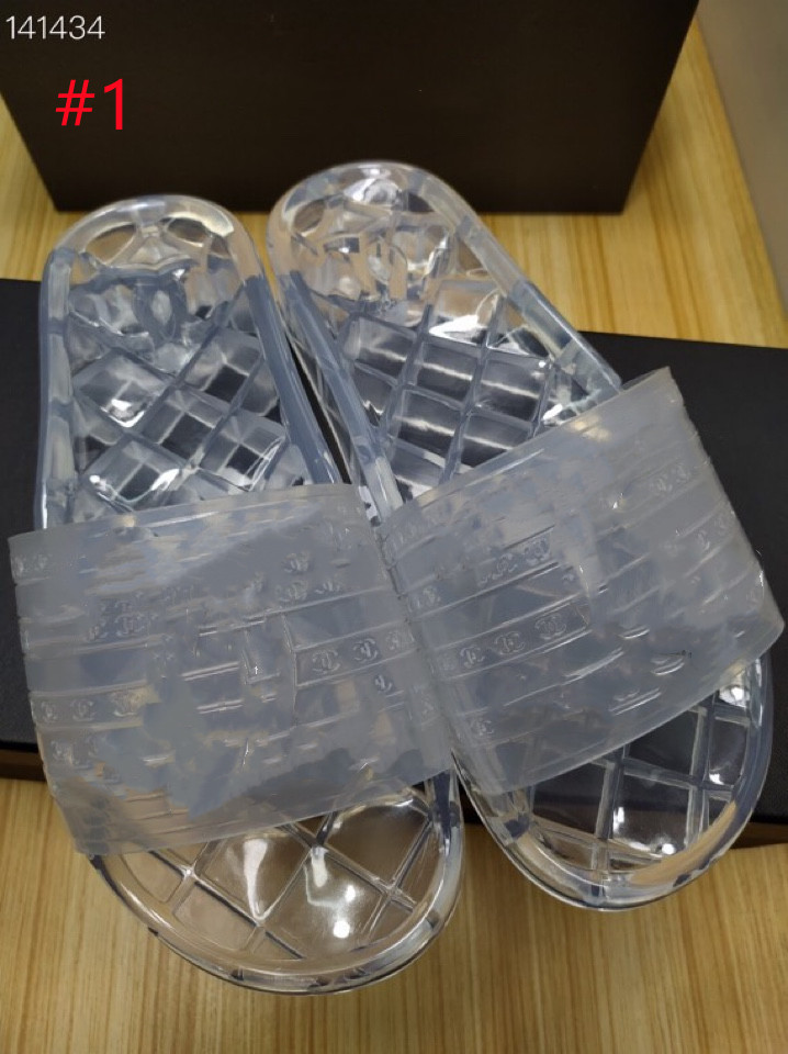 

2021 Women Jelly Transparent PVC Clear Sandals Slippers Rubber Slide Sandal Floral Brocade Gear bottoms Flip Flops Striped Beach Slipper, Black