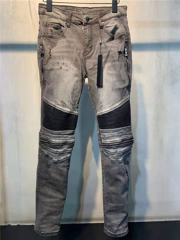 

Mens Jeans Men Denim blue Embroidery Vintage Pants Fashion Holes Motorcycle Slim Sknny Biker Washed Jean Trousers Size -40, Customize