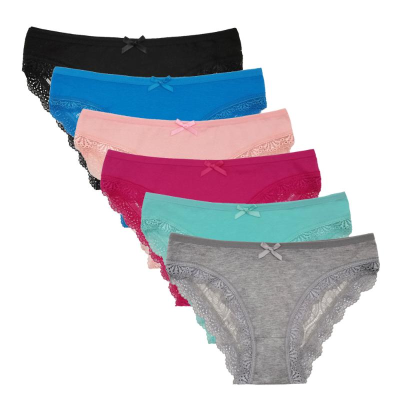 

Women's Panties 6 Pcs / Lot Low Rise Lace Lingerie Briefs Sexy Underwear, Multi