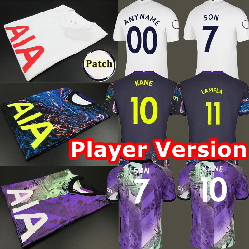 

Player Version 21 22 KANE SON BERGWIJN NDOMBELE Soccer Jerseys 2021 2022 Tottenham DELE Retro Football shirt third Morgan LUCAS HØjbjerg Lor, Black;yellow
