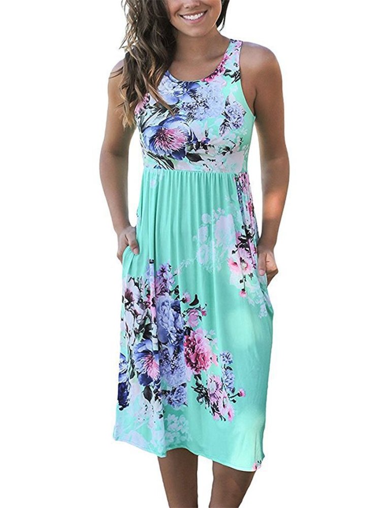 

Spring / summer element printed sleeveless pleated Pullover dress, Black;gray