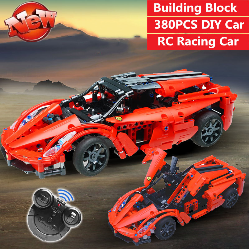 

380PCS Building Blocks DIY Model RC Super Racing Car Vehicl eassembly block RC Sprot Car Bricks Toys for Children Boy Education