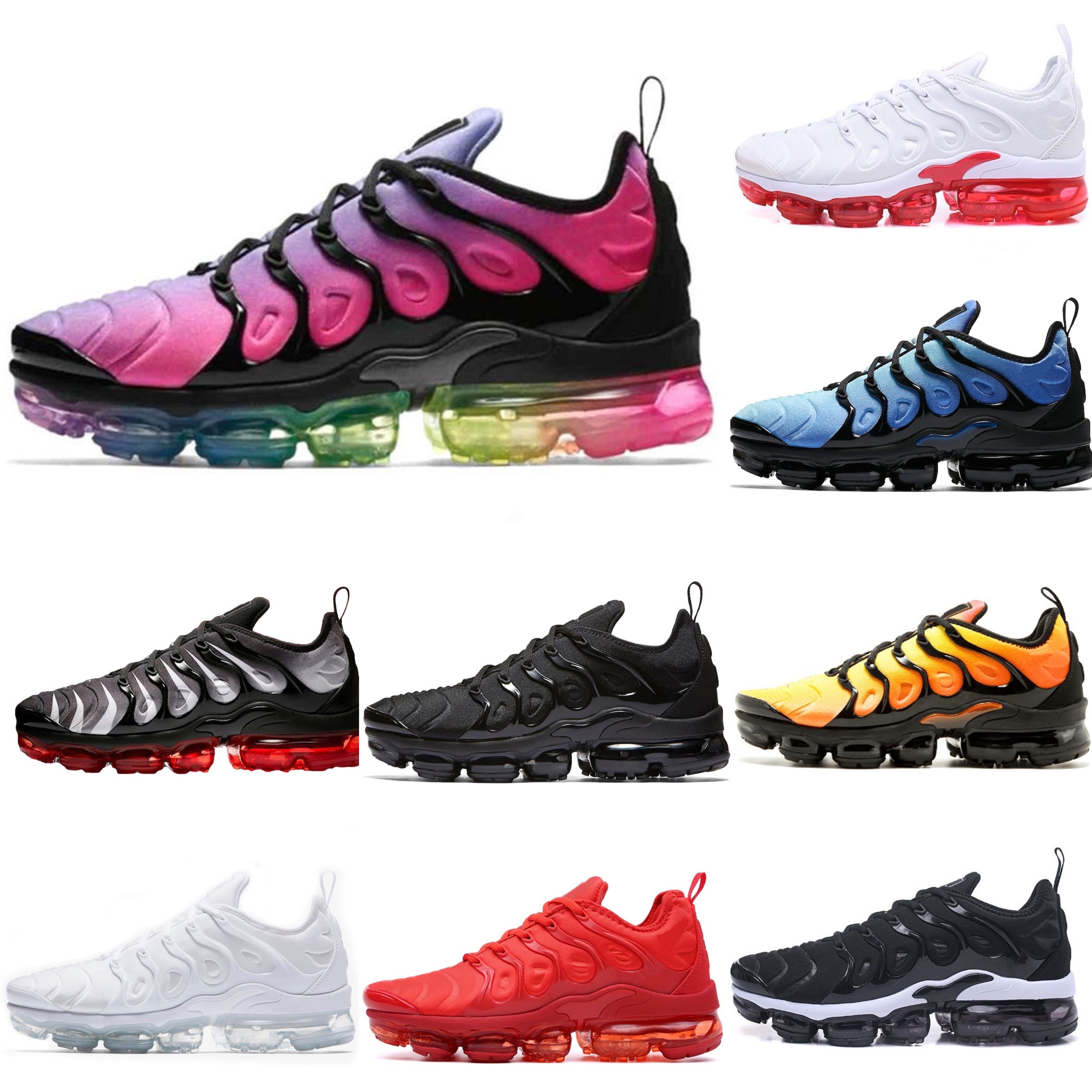 

tn plus shoes Triple Black White Pastel Lemon Lime Grape Volt tns mens womens trainers chaussures Run sports sneakers 36-45