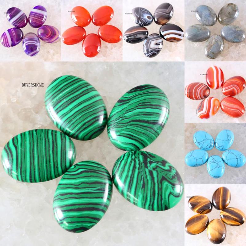 

Other 5Pcs/Lot Cabochon CAB Natural Stone No Drilled Hole Oval Bead For Men Women DIY Jewelry Making Necklace Ring Opal Crystal