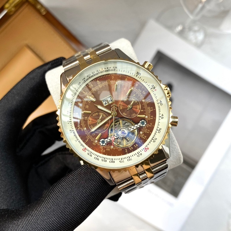 

2021 New luxury mens watches tourbillon FIve stitches work automatic Mechanical watch designer high quality Top brand Steel And leather strap Fashion Gift style