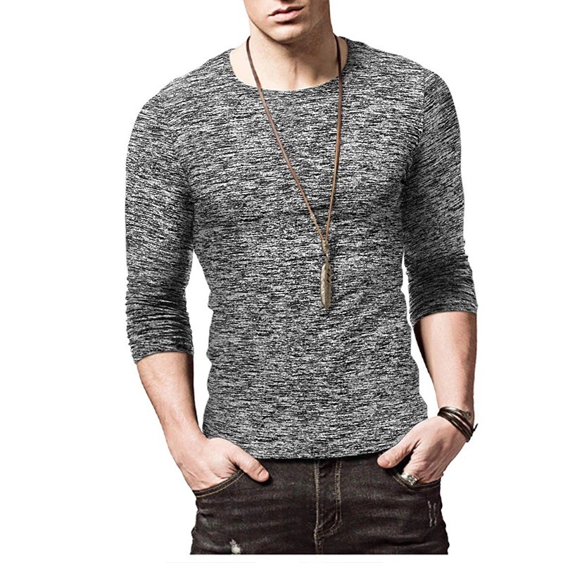 

Men's T Shirts Home Essential Clothes Long Sleeved Round Neck Polka Dot Pattern Pullovers Casual Wear Running Shirts Men's Bottoming Shirts, Blue