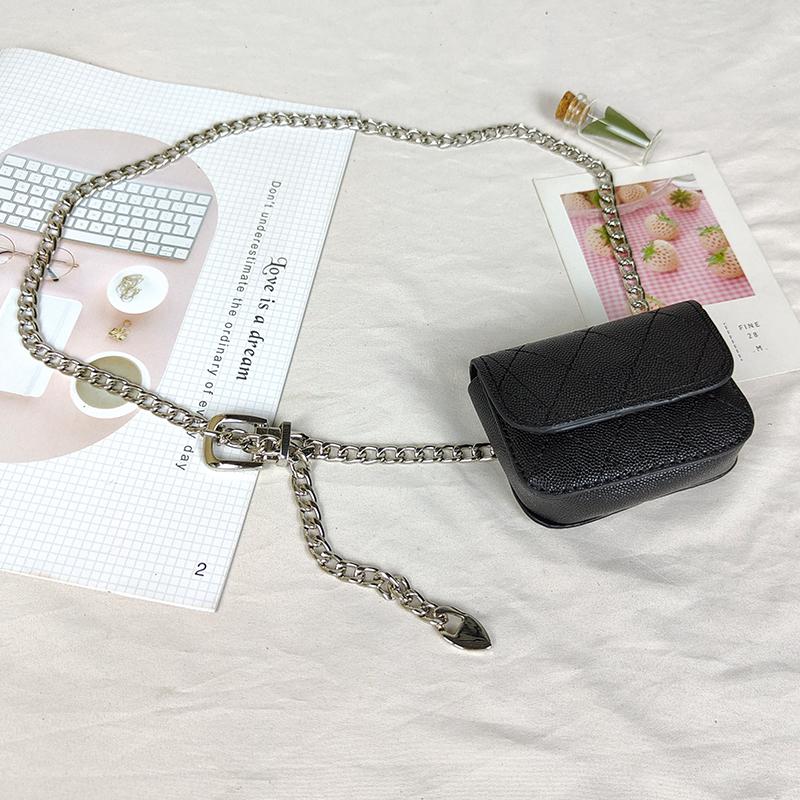 

Belts 2021 Mini Bag Women's Waist Chain Headset / Lipstick Key Alloy, Black;brown