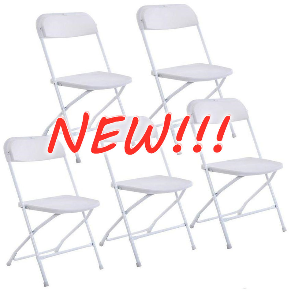 

New Plastic Folding Chairs Wedding Party Event Chair Commercial White CS11