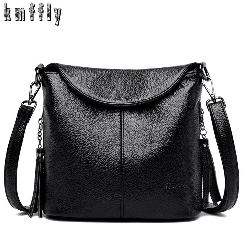 

Cross Body 2 Styles Female Shoulder Messenger Bag Ladies Soft Genuine Leather Crossbody Bags For Women Handbag Tassel Bucket Sac A Main, Blue1