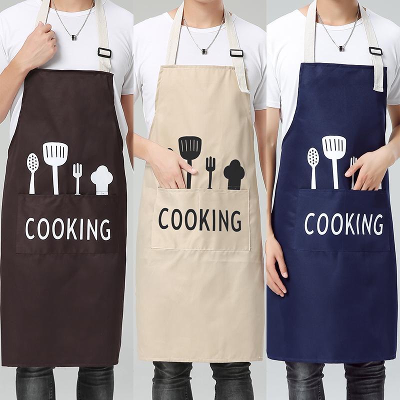 

Aprons SINSNAN Upscale Double Thick Cotton Canvas Men Apron For Kitchen Waiter Cooking Creative Chef Baking Adjustable Belt Bib