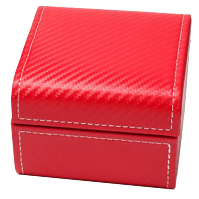 

Watch Boxes & Cases Square Single Slot Storage Box Faux Leather Jewelry Organizer Display Case