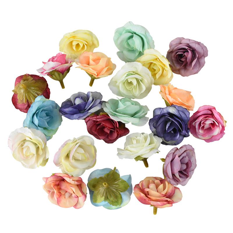 

Decorative Flowers & Wreaths 20/50pcs Artificial Flower 4cm Silk Rose Head For Wedding Party Home Garden Decoration DIY Gift Box Wreath Scra, F11