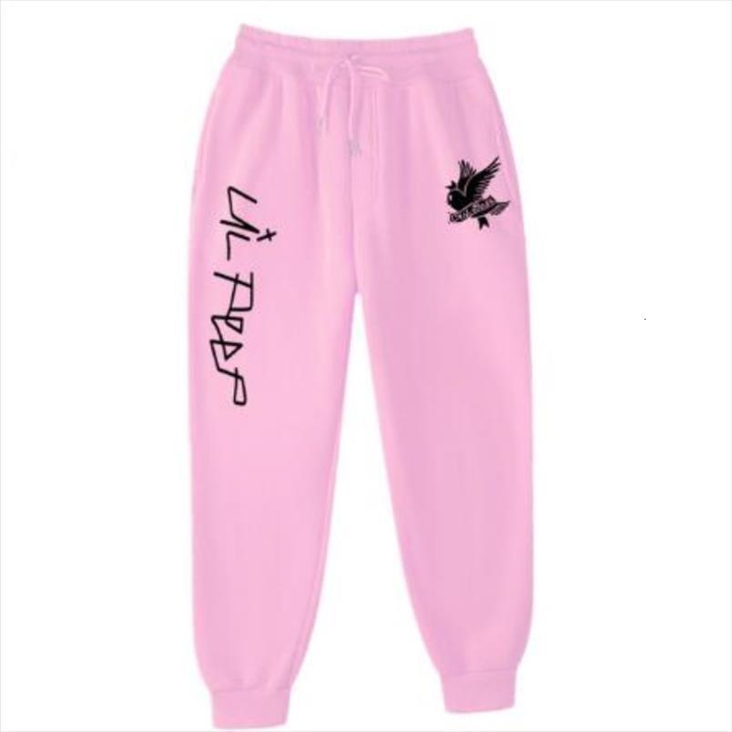 

mens joggers sweatpants autumn winter womens pants fleece lil peep print casual fashion streetwear, Black;white