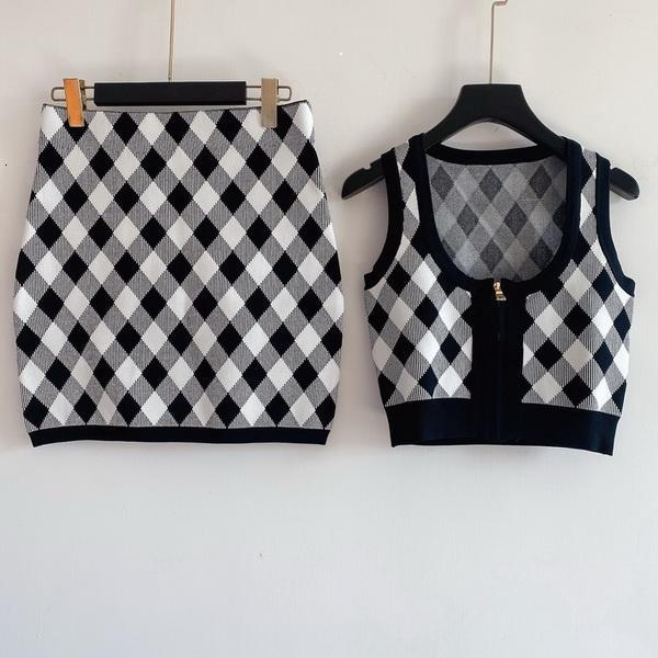

Skirts Woman Women Sweater Suit Tracksuit Cardigan set Two Pieces Sets Sportswear Casual Outfit High Quality Designn Knitted Set EQEL, 1# shoe box