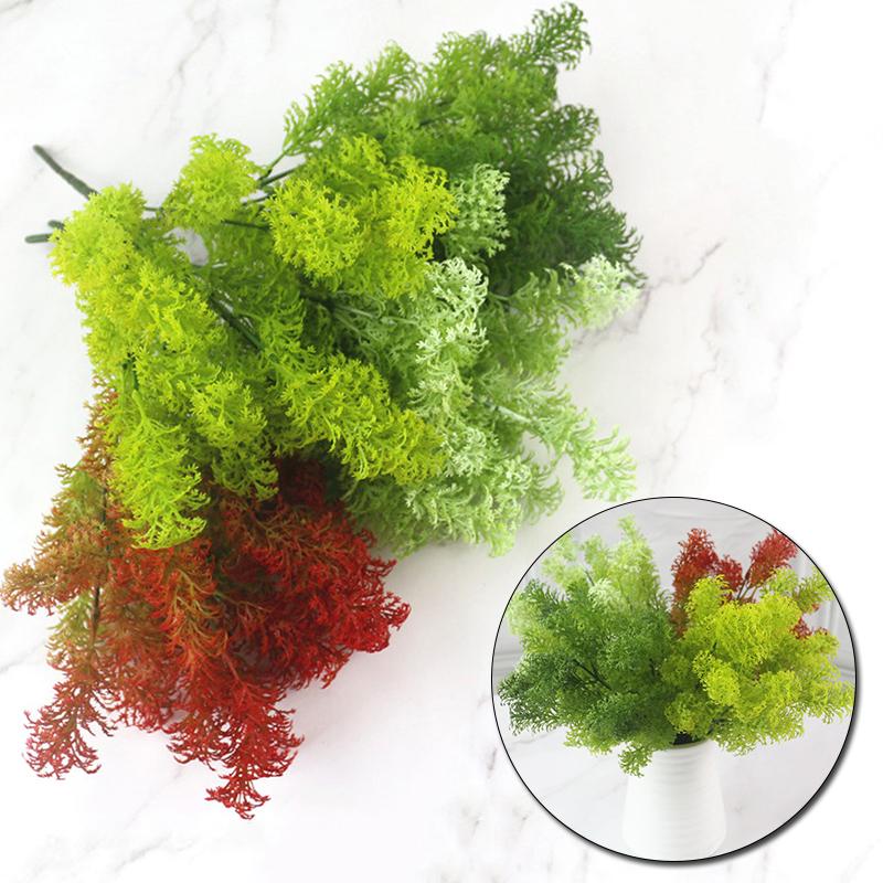 

Decorative Flowers & Wreaths 1 Branch Artificial Plants Simulation Grass Plastic Green Leaves Fake Flower Plant Wedding Home Decoration Tabl