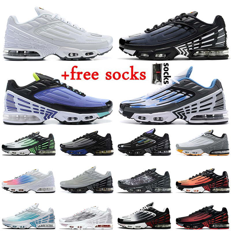 

2022 Top Quality Tuned 3 Tn Plus III Running Shoes Mens Women Laser Blue Ghost Green Triple Multi White Black Obsidian Aqua Volt Tiger Trainers Sneakers With Socks, A#21 silver red 39-45