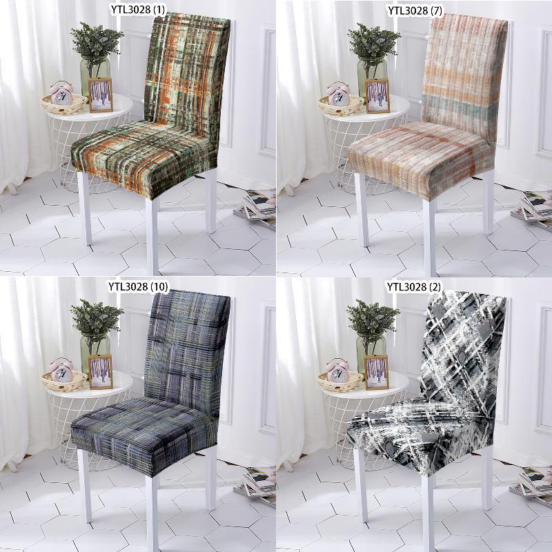 

Chair Covers Geometric Striped Lattice Dining Room Decor Restaurant Bench Cover Home Chairs