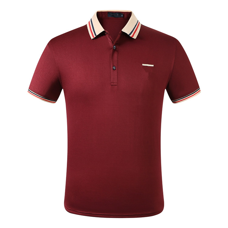 

Men's Polo Shirt cotton high quality embroidered short sleeve T-shirt original single Lapel shirts 002#, White
