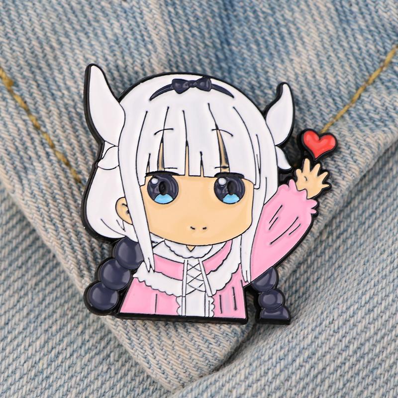 

Pins, Brooches LT1061 Anime Miss Kobayashi's Dragon Maid Enamel Pin Lapel Cartoon Badge Backpacks Decoration Jewelry Gift, Gray