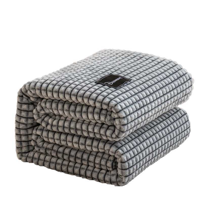 Bonenjoy Plaid for Beds Coral Fleece Blanket Gray Color Plaids Single/Queen/King Flannel Bedspreads Soft Warm Blankets for Bed-image-727188687