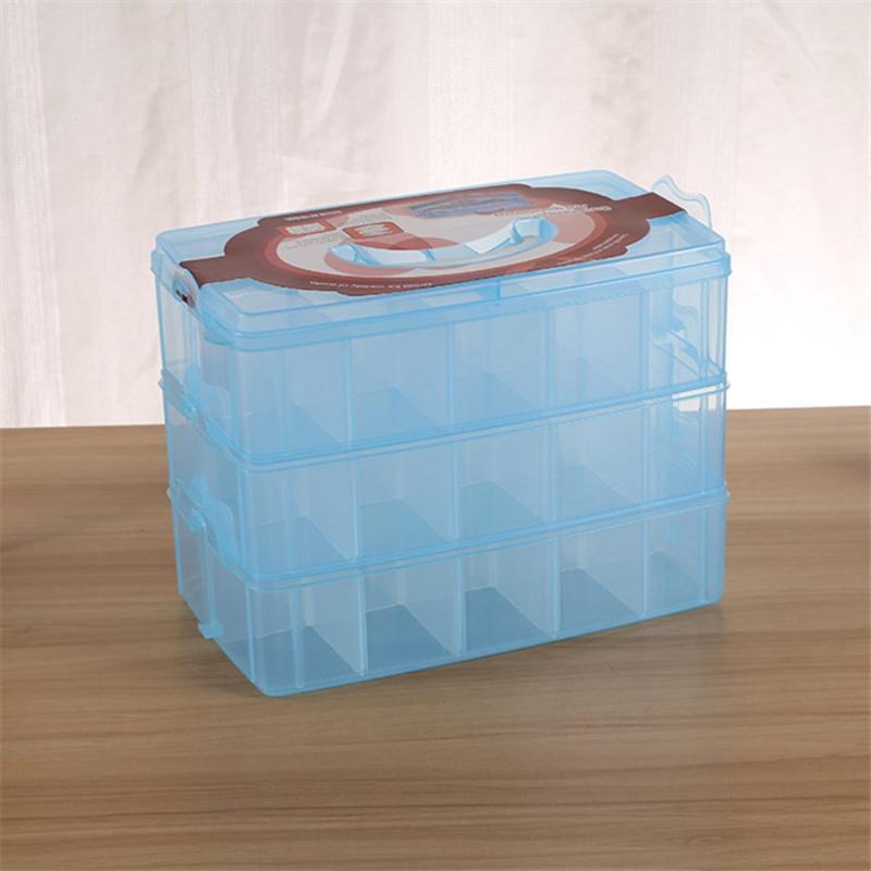 

Storage Bottles & Jars 30 Grids Cosmetic Organizer Store Qtip Container Transparent Small Swabs Box Jewelry Holder And Candy