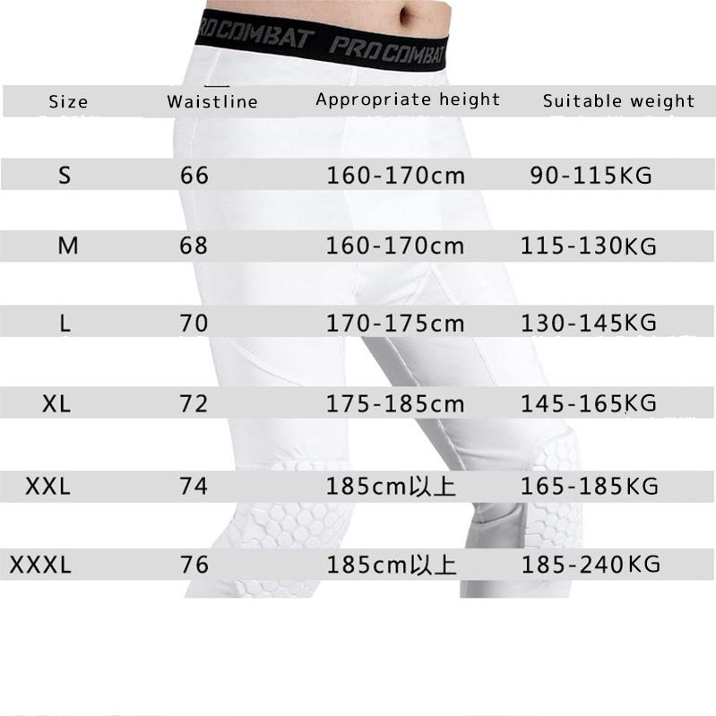 

Elbow & Knee Pads Sports Honeycomb Seven Pants Sweatpants With Kneepad For Basketball Fitness Sport Apparel Crash Pant Tights Pad, White