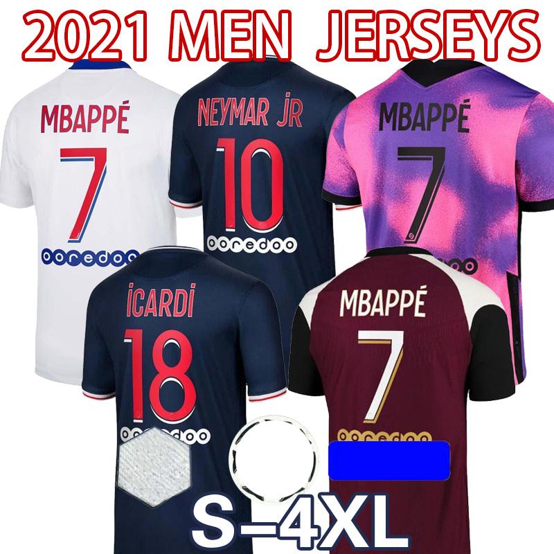 

menMBAPPE ICARDI psg soccer jerseys 20 21 Maillots de football shirts 2021 KEAN VERRATTI MARQUINHOS KIMPEMBE men + kids kit uniforms enf, Black;yellow