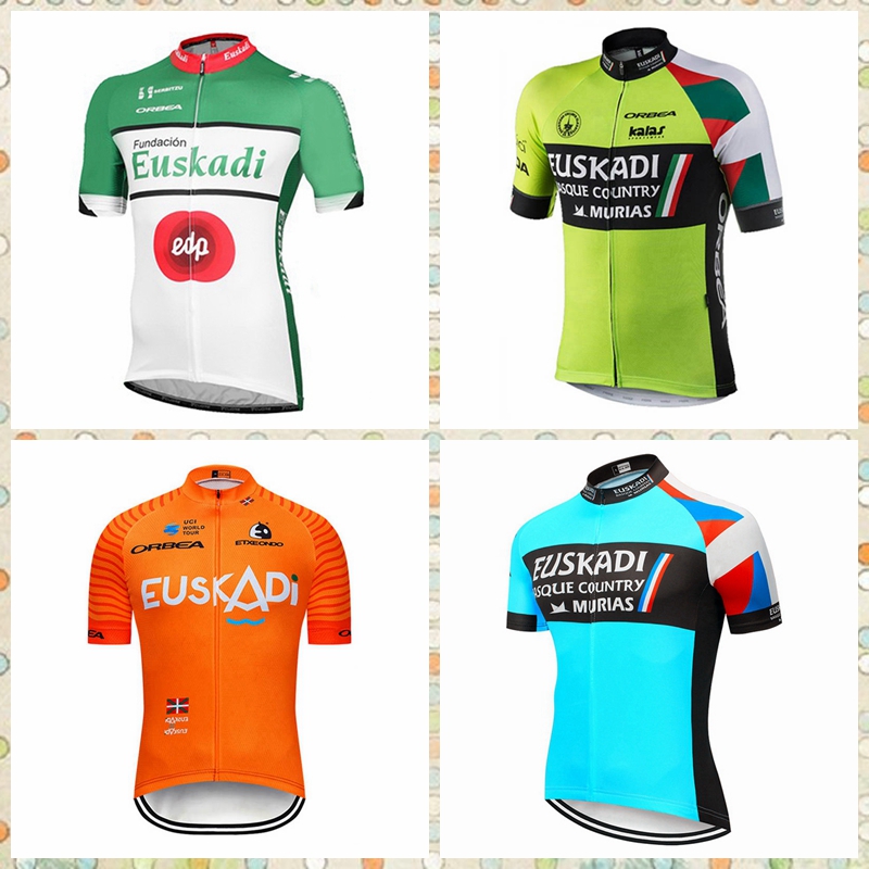 

Euskadi team Short Sleeves jersey (bib) pro Clothing Mountain Breathable Racing Sports Bicycle Maillot Soft Skin-friendly Outdoor summer 42109, Red