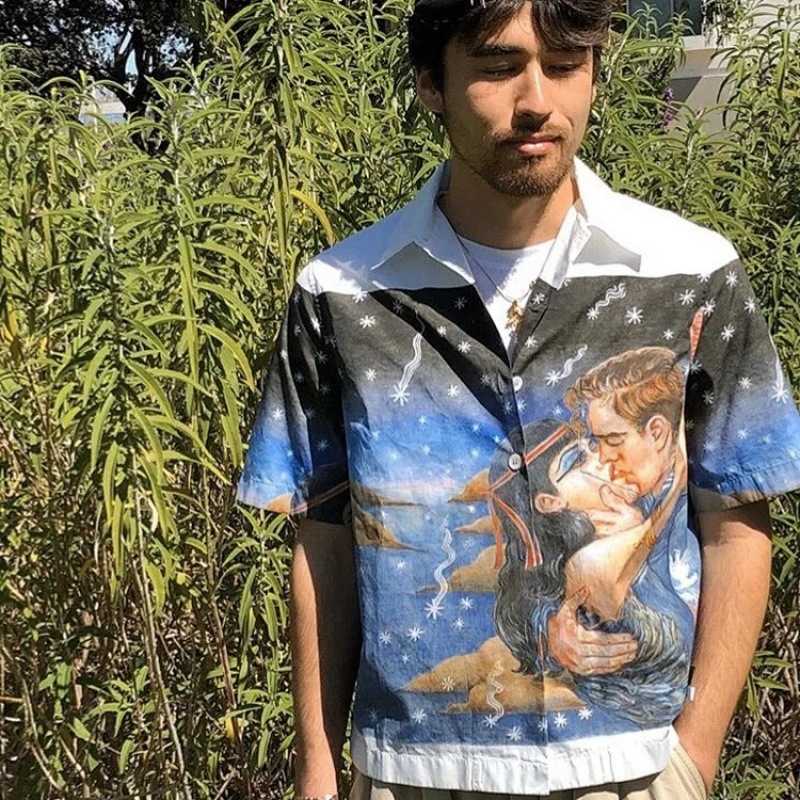 

true Hot selling instant love impossible true love ASAP rocky same short sleeve shirt, White