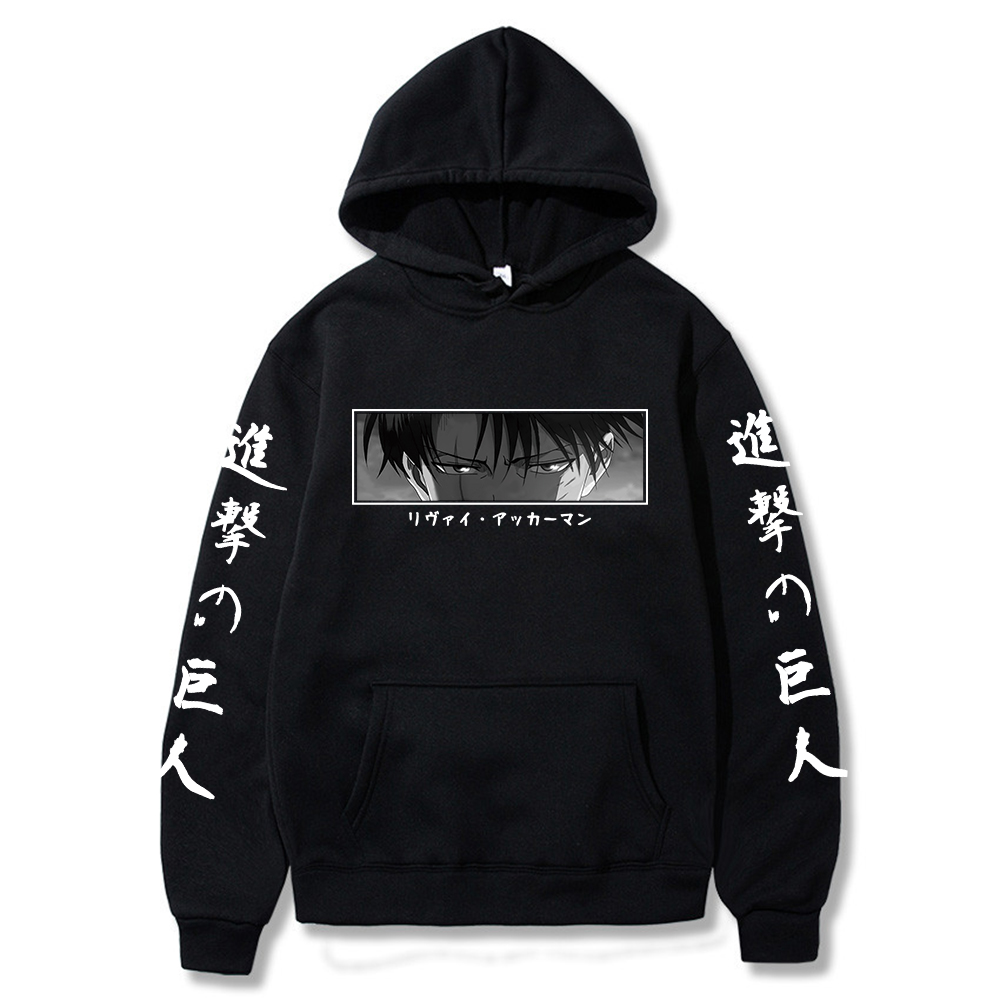 

2021 anime attack on titan hoodie for men women long sleeve anime manga attack on titan eye hoodie pullover, Black